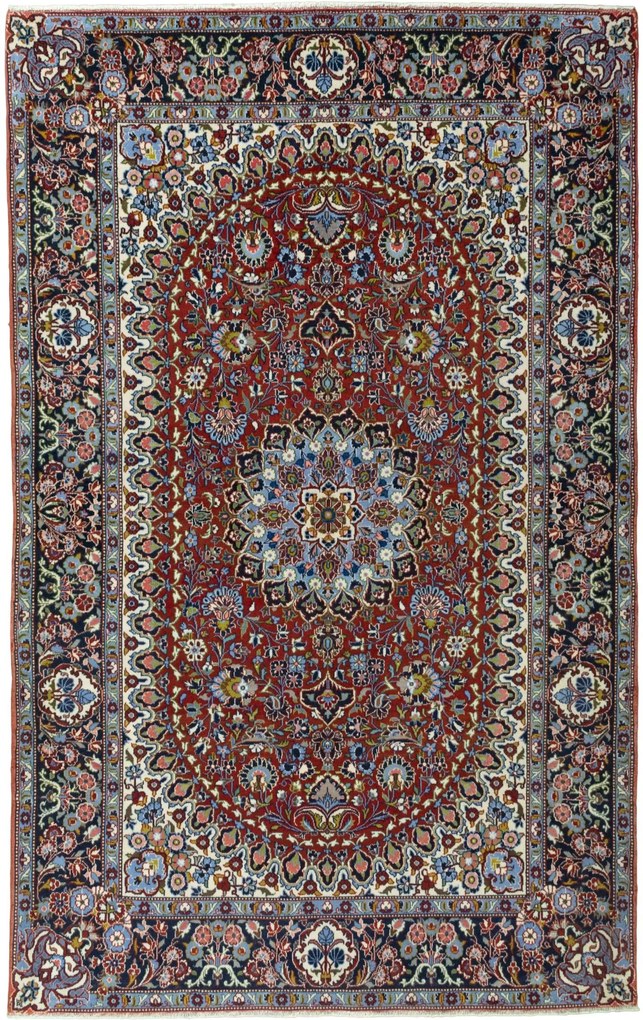 Kashan Tappeto persiano 140x220 Rosso (Iran) Annodato A Mano