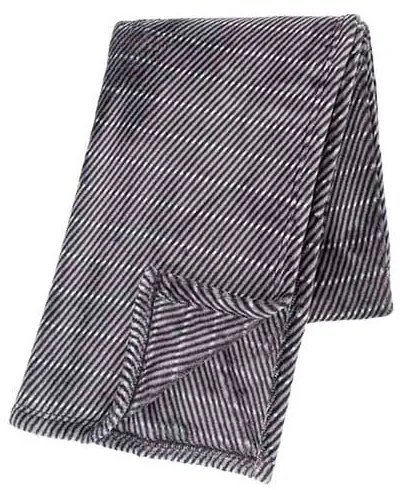 Coperta in micropile grigio Stripes, 130 x 180 cm - Tiseco Home Studio