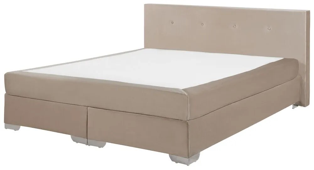 Letto contenitore velluto beige 180 x 200 cm CONSUL Beliani