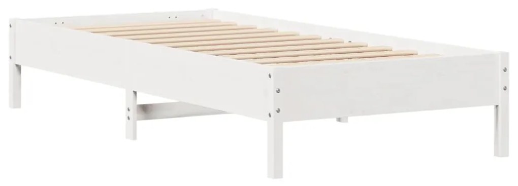 Letto senza materasso bianco 75x190 in legno massello di pino