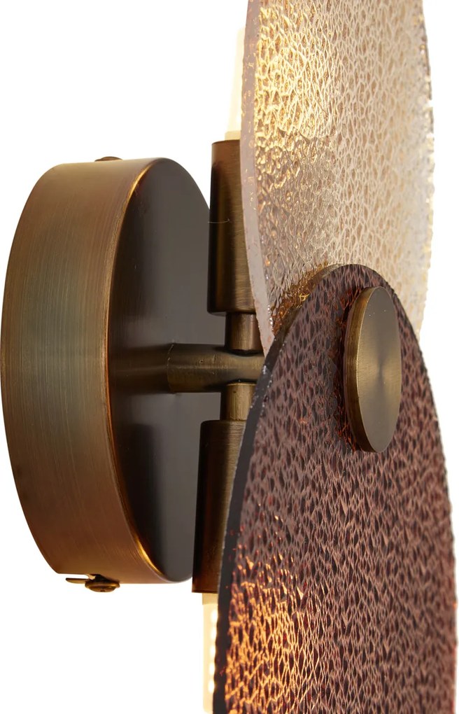 Applique Art Déco bronzo scuro con vetro ambrato 2 luci - Text