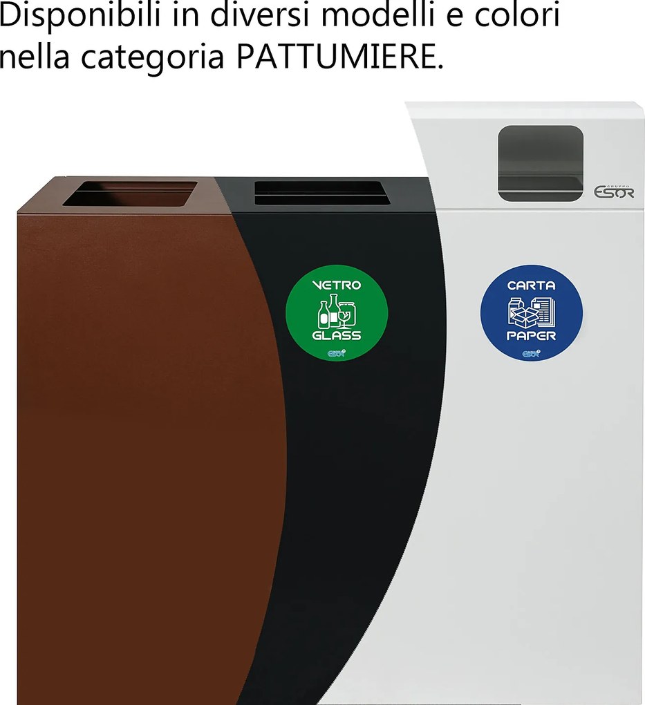 Mobile per Raccolta Differenziata 4 Scomparti 240 L 120x30x96 cm in Acciaio Verniciato Corten...