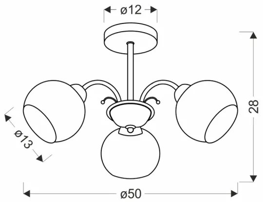 Lampadario a stelo NESTOR 3xE27/40W/230V ottone