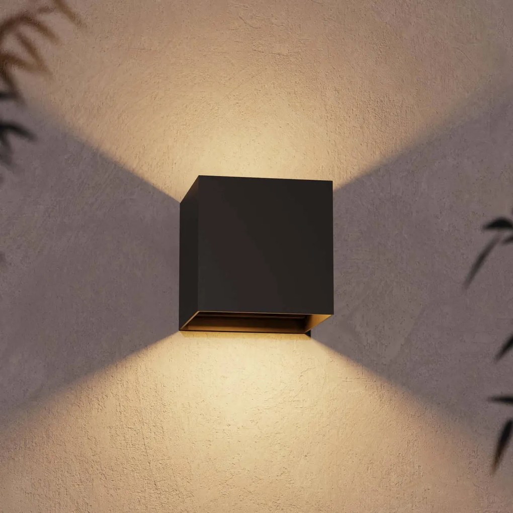 Applique LED Cubo 10W IP65 Nero - 2CCT Colore Bianco Variabile CCT
