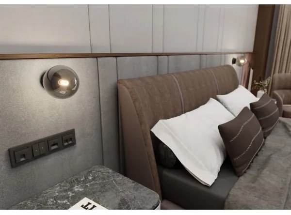 Applique ROSSI 1xE14/10W/230V nero/grigio