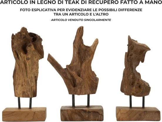 Scultura Akar In Teak Ric, Cm 20X11X34 Min 2 (Pezzi Unici - Non Rip. In Serie)