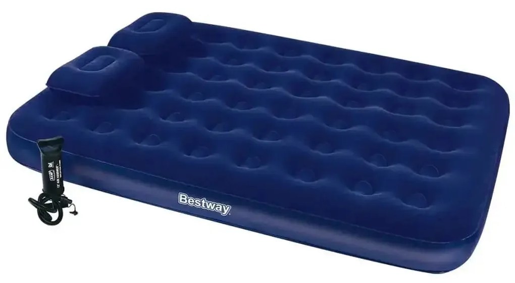 Bestway Materasso Gonfiabile Floccato con Cuscino e Pompa 203x152x22cm