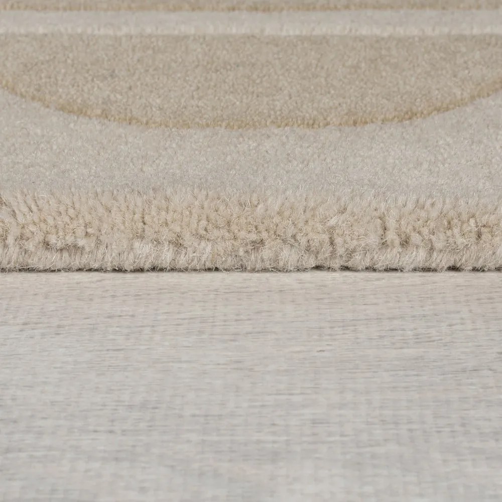 Tappeto in lana di colore naturale 80x230 cm Scallop - Flair Rugs