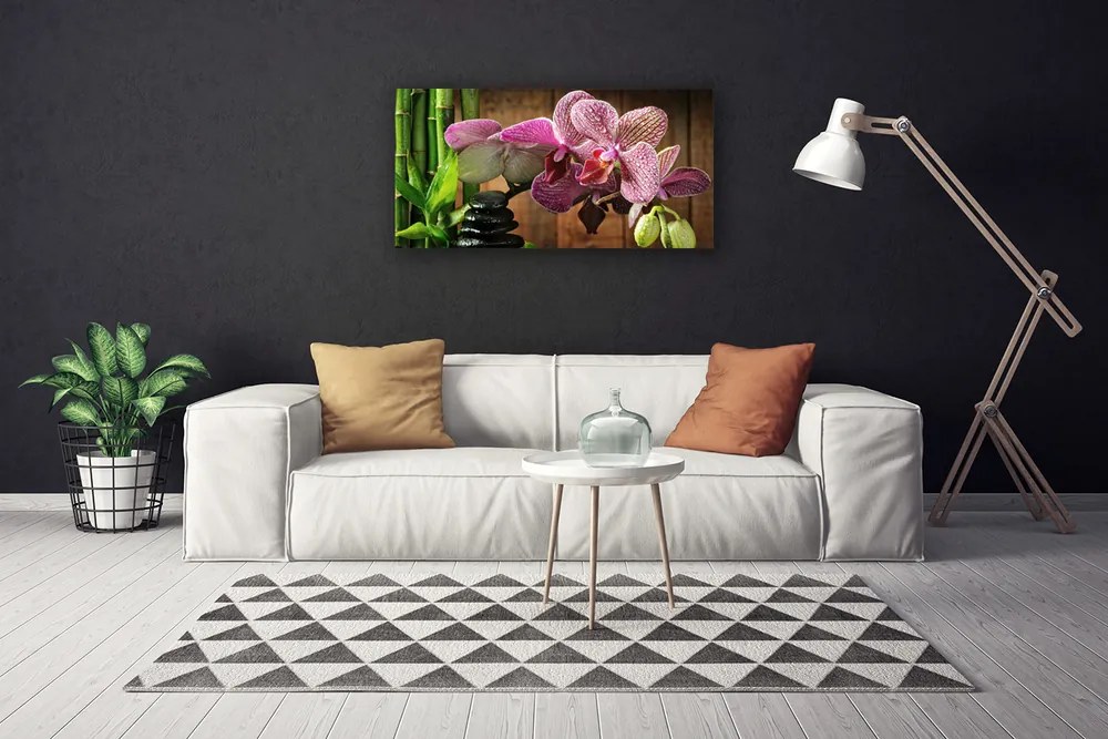 Quadro su tela I fiori della pianta di bambù 100x50 cm