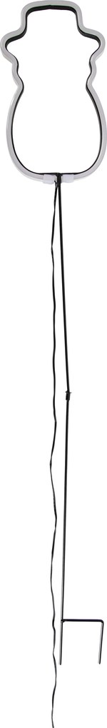 Faretto da terra natalizio al neon Pupazzo di neve bianco con LED, timer e IP44 - Fura