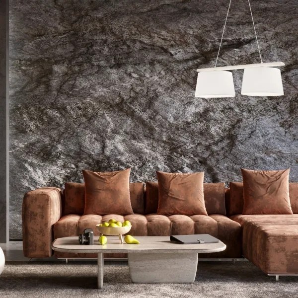 Lampadario sospeso con cavo AIDA 2xE27/60W/230V diam. 35 cm rovere/bianco