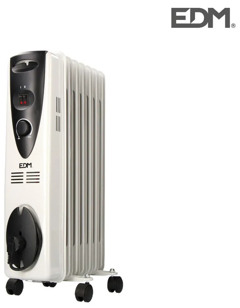 Radiatore a Olio (7 elementi) EDM Bianco 1500 W