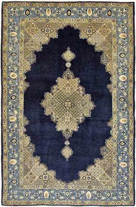 Ghom Tappeto persiano 220 x 140 Blu (Iran) Annodato A Mano