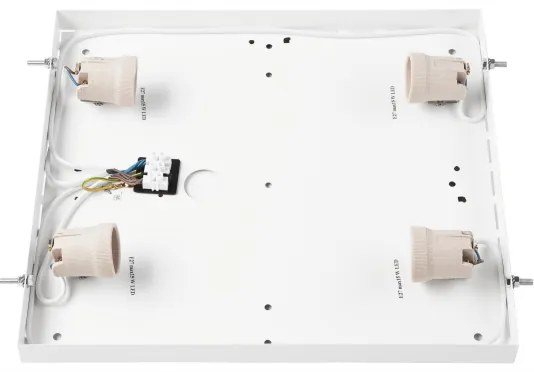 Plafoniera NATURAL SQUARE 4xE27/15W/230V 39x39 cm pino/nero