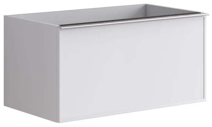 Mobile da bagno sospeso sotto lavabo L 80 x H 40 x P 45.5 cm bianco laccato opaco, 2 cassetti Pixel frame