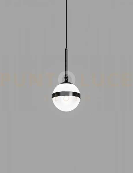 Peggy sospensione bianco lucido nero lucido  1 luce attacco e14