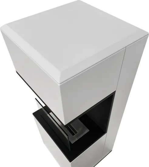 Camino a bioetanolo da terra Oslo in acciao bianco L38xP38xH100 cm