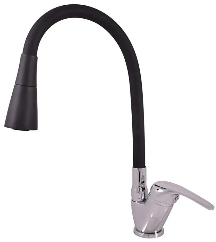 RAV Slezák SA006.0/13 - Miscelatore per lavello SAZAVA 35,6 cm nero/cromo lucido