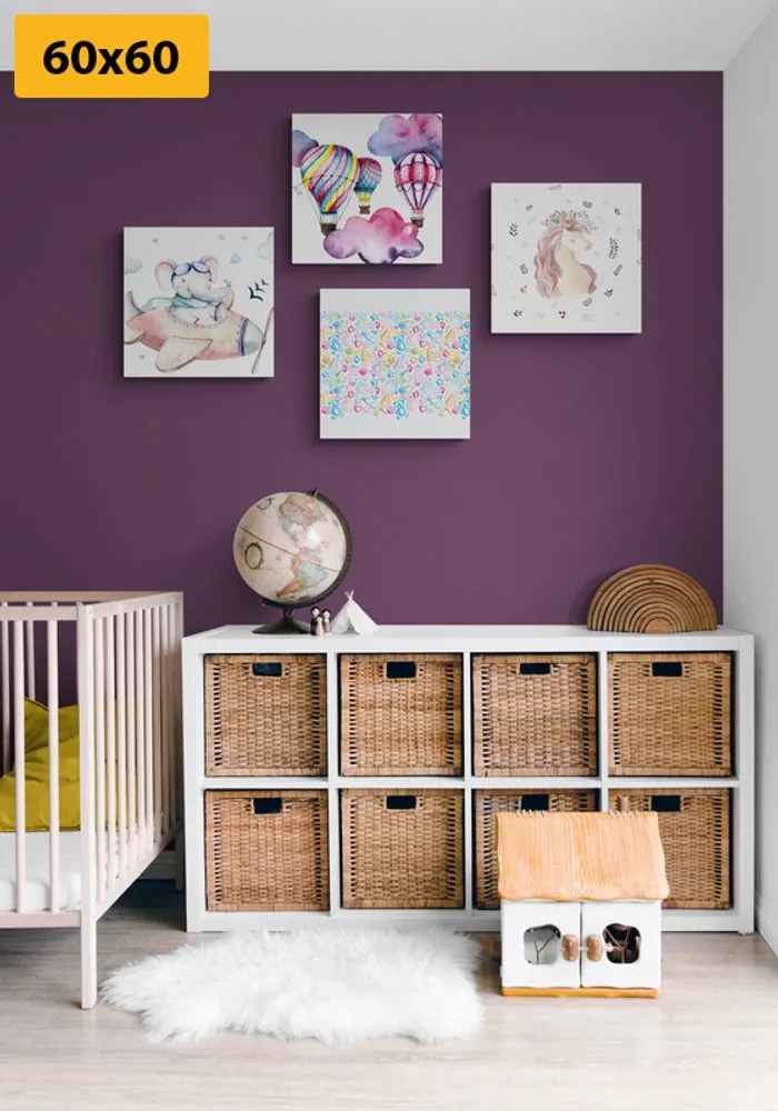Set di quadri – Per bambini in colori pastello