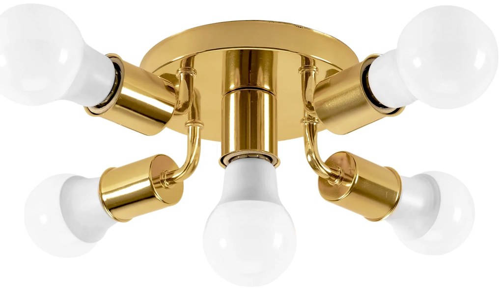 Plafoniera Riflettore Metallo APP708-5c Oro