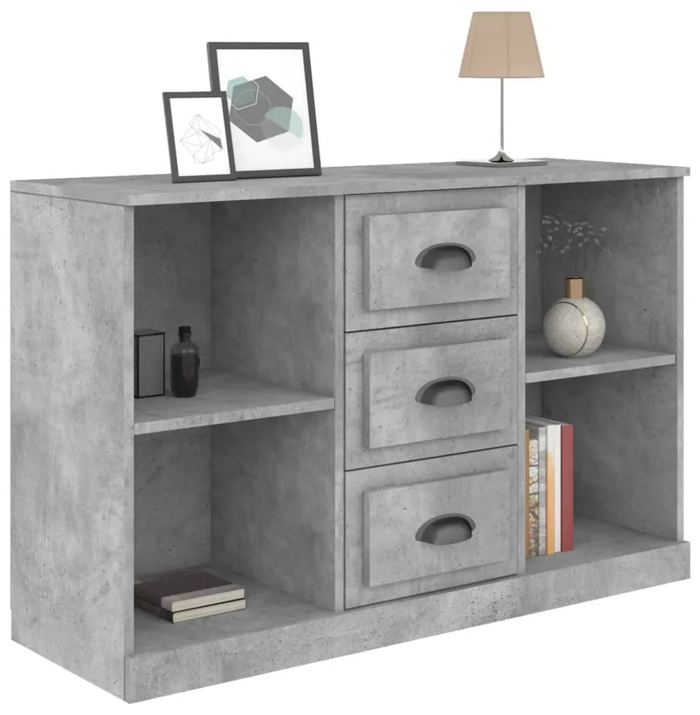 Credenza Grigio Cemento 104,5x35,5x67,5 cm in Legno Multistrato