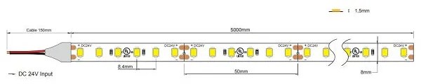 120 LED | 9,6 W/m | 24 V | IP20 | CRI>80 |