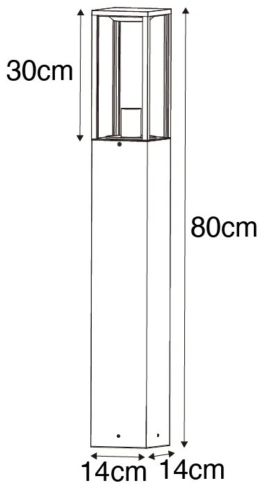 Lampada da terra per esterni industriale marrone ruggine 80 cm IP44 - Charlois