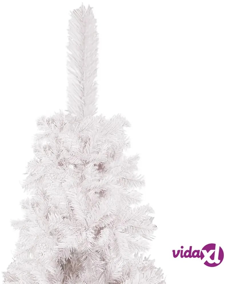 vidaXL Albero di Natale Sottile Preilluminato Bianco 120 cm