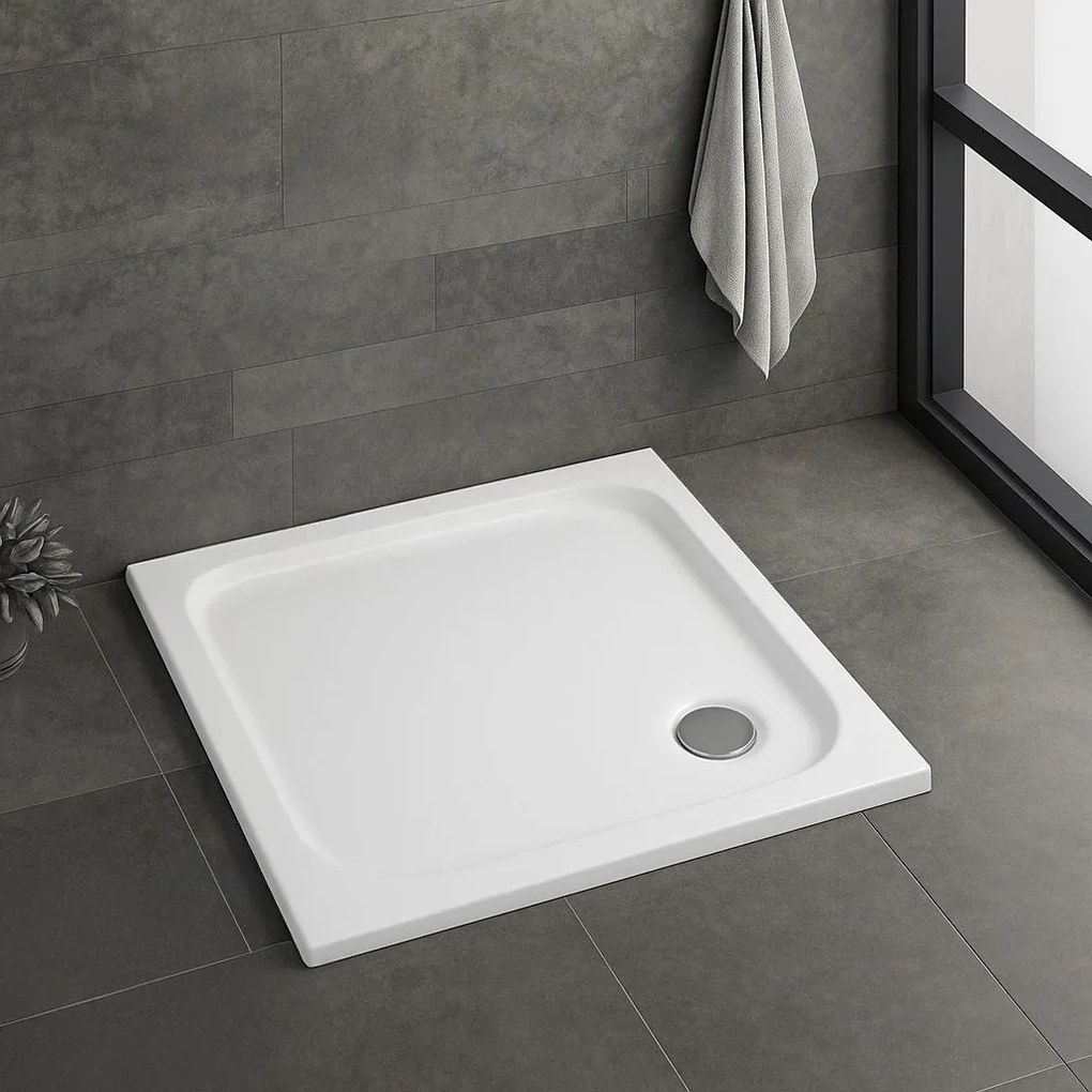 Piatto doccia acrilico Rea Belmond White 80x80