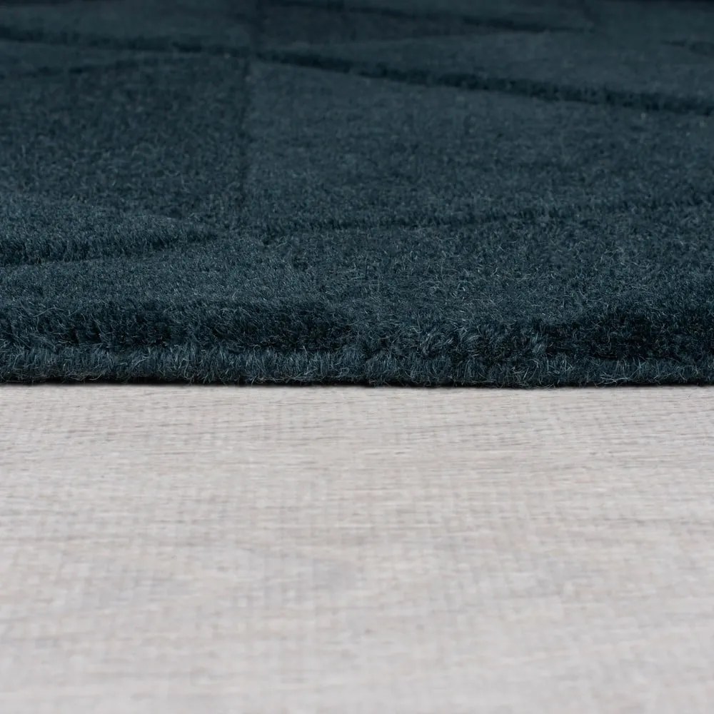 Tappeto color foglia di tè in lana tessuto a mano 160x230 cm Shard Teal – Flair Rugs