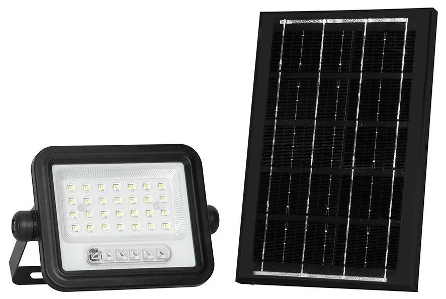 Proiettore solare LED dimmerabile 50W/3,2V IP65 3800 mAh nero + telecomando
