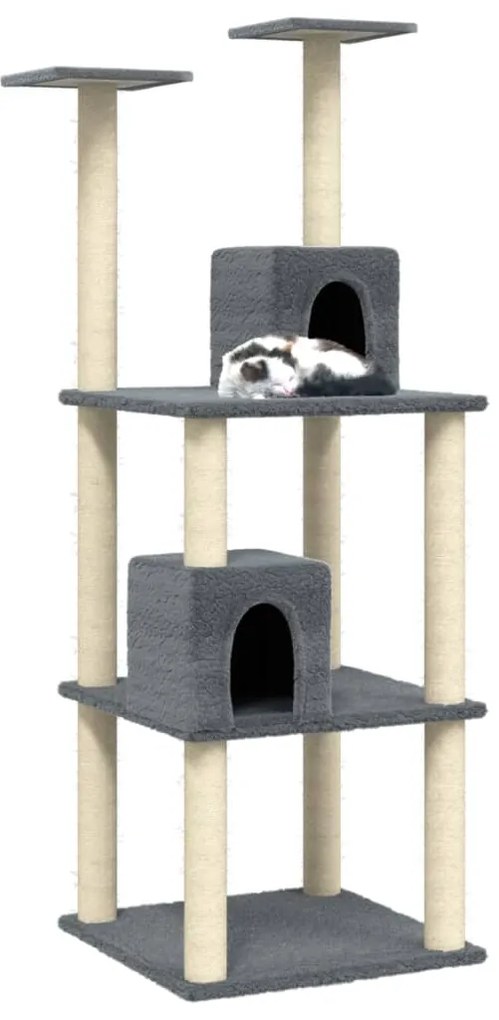 Albero per gatti con tiragraffi in sisal grigio scuro 71 cm