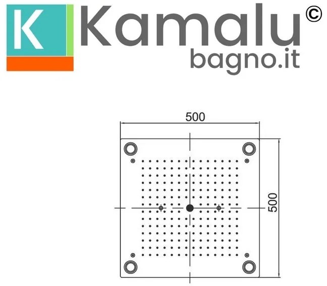 Kamalu - Soffione doccia incasso soffitto in acciaio con luci led | KAM-DIANA
