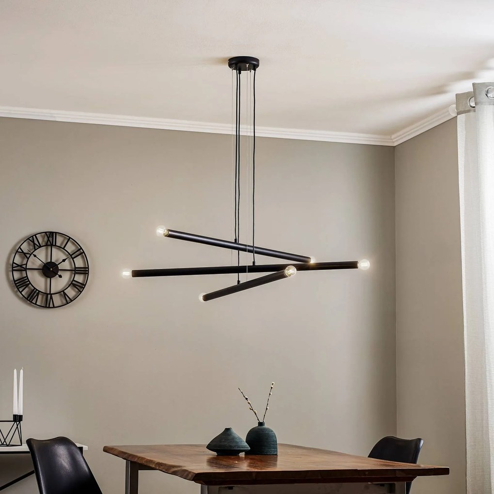 ALDEX Lampada a sospensione Tubo, nero, 6 luci