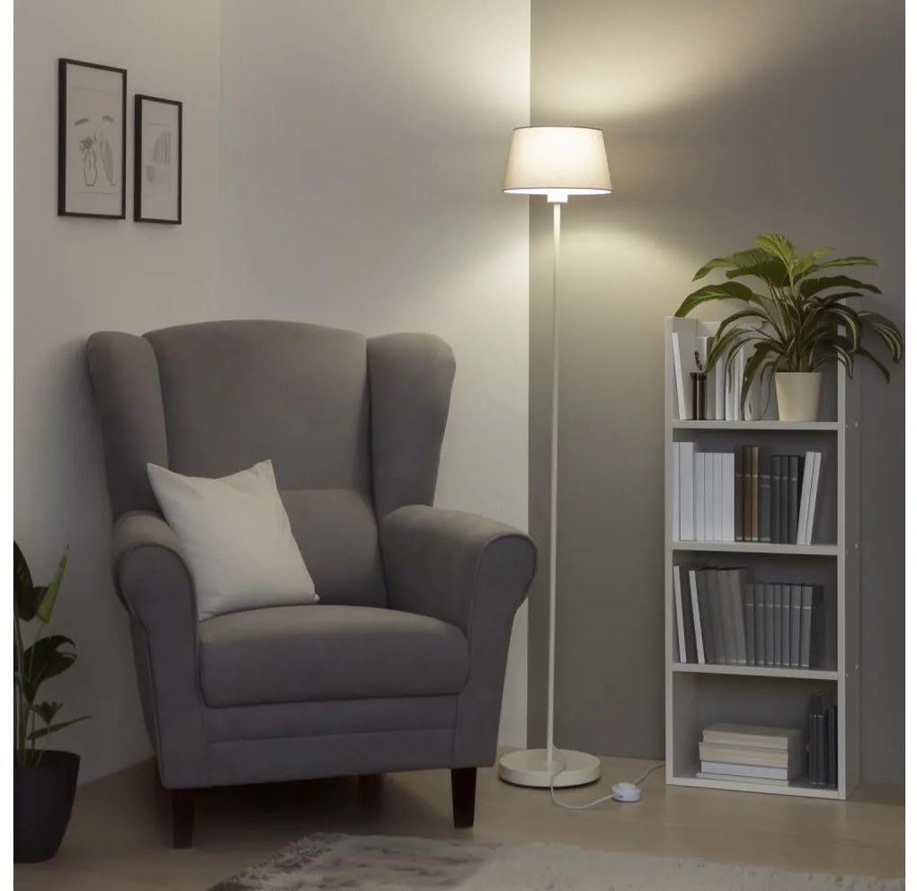 Brilagi - Lampada da terra LED CERIA 1xE27/40W/230V Ø 25 cm grigia/bianca