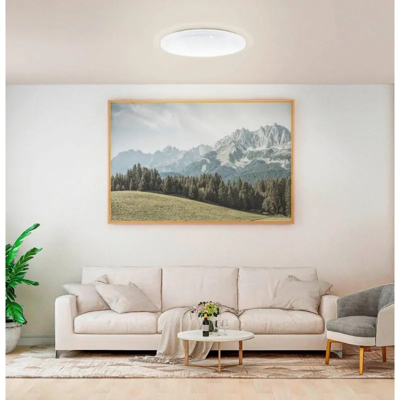 Plafoniera moderno Frania - A LED  CCT dimmerabile , in policarbonato, bianco D. 57 cm EGLO