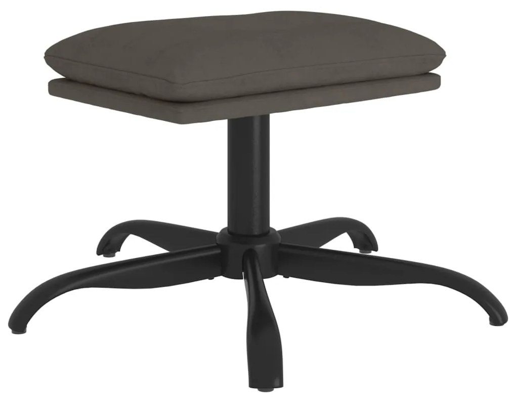 Poggiapiedi grigio scuro 60x60x36 cm in velluto