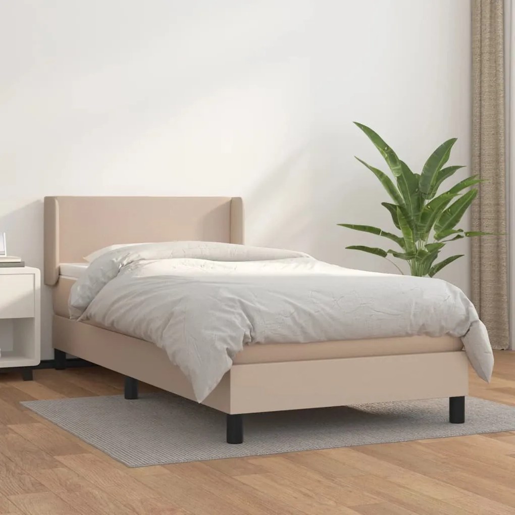 Giroletto A Molle Con Materasso Cappuccino 100x200cm Similpelle /