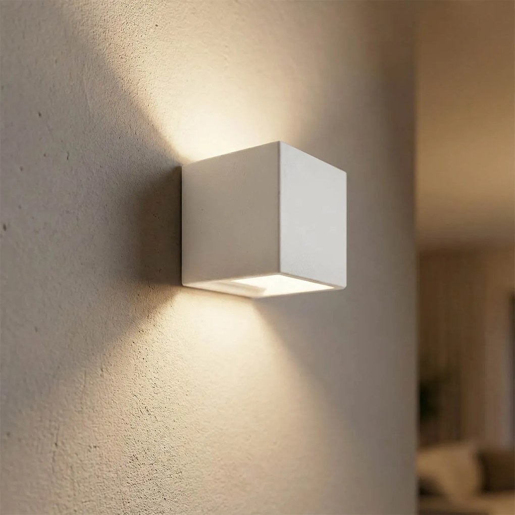 Applique da Parete Cubica G9 in Gesso Pitturabile