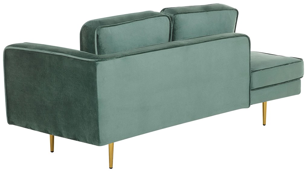 Chaise longue velluto verde menta destra MIRAMAS Beliani