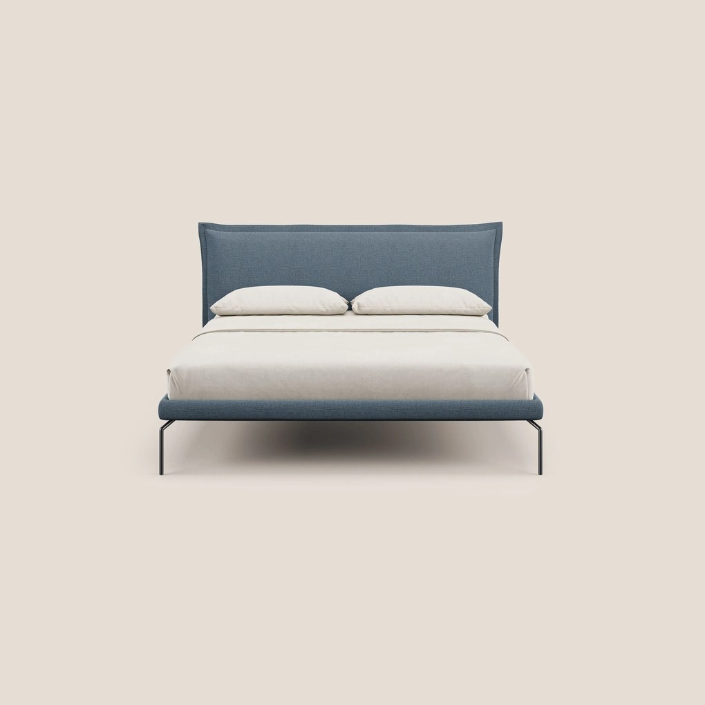 Eric letto imbottito design minimal in morbido tessuto impermeabile T14 carta da zucchero