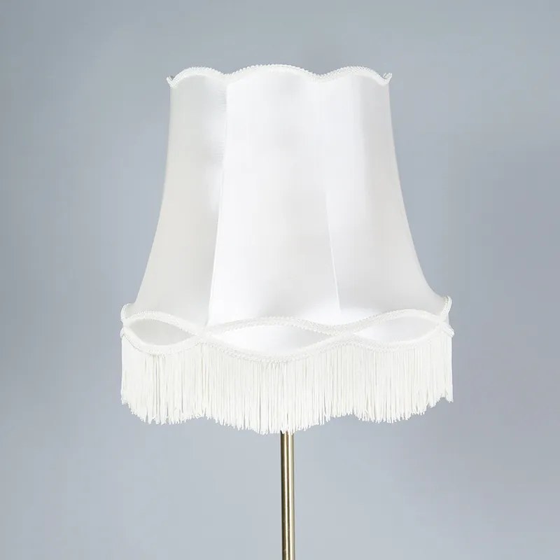 Lampada da terra retrò in ottone con paralume Granny crema 45 cm - Kaso