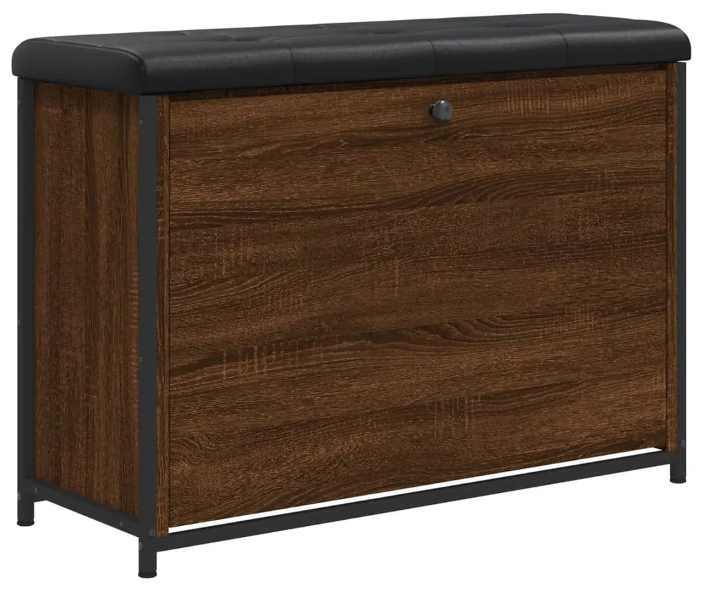 Panca portascarpe cassetto ribaltabile rovere marrone 82x32x56