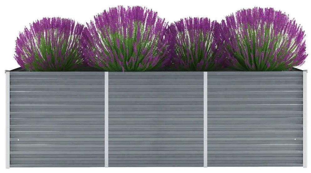 Letto Rialzato Da Giardino Acciaio Zincato 240x80x77 Cm Grigio /