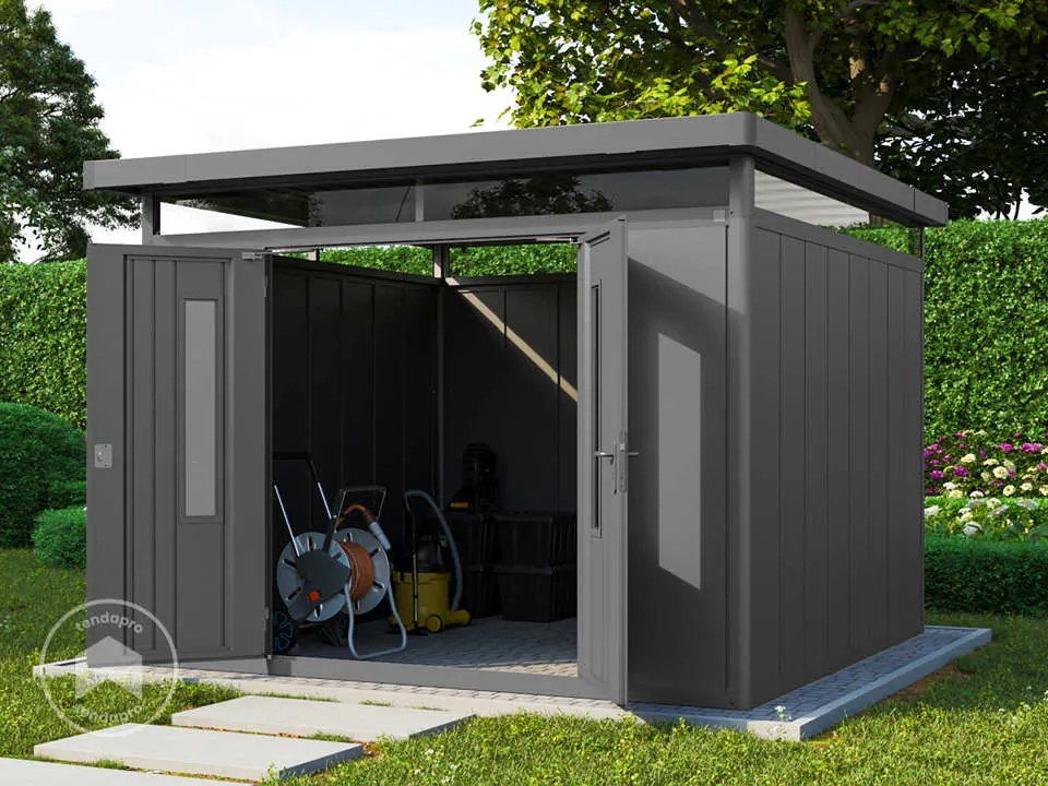 PRIMEYARD Casetta da giardino 298x298 cm, antracite - (GFPV00907)