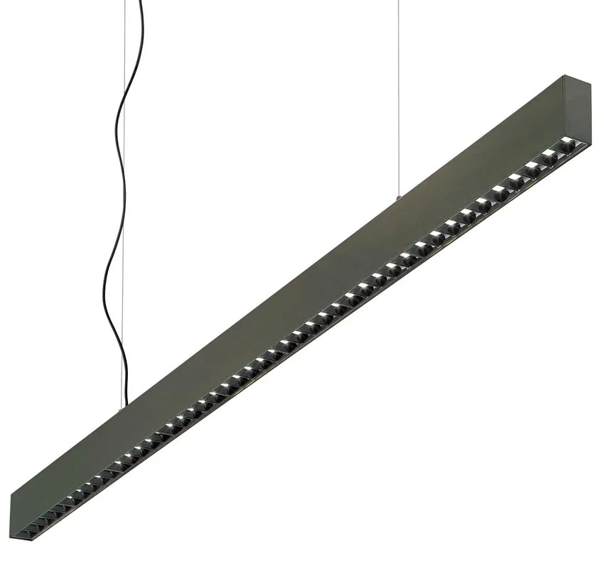 Lampada Lineare Office Alluminio Nero Led 30W 4000K Luce Naturale