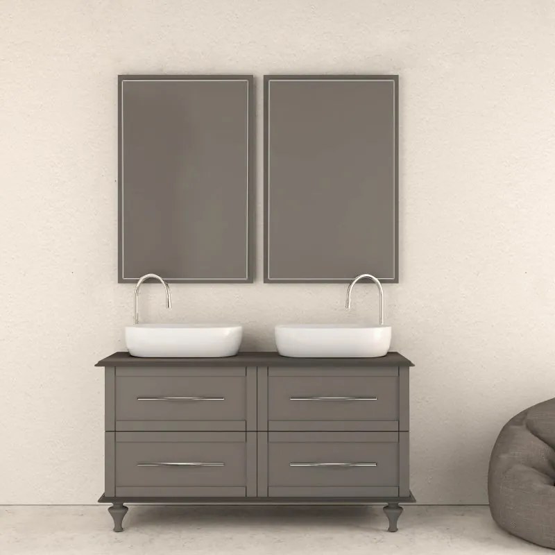 Top per lavabo  BADEN HAUS L 123 x H 1.9 x P 48 cm grigio nuvola mdf, opaco
