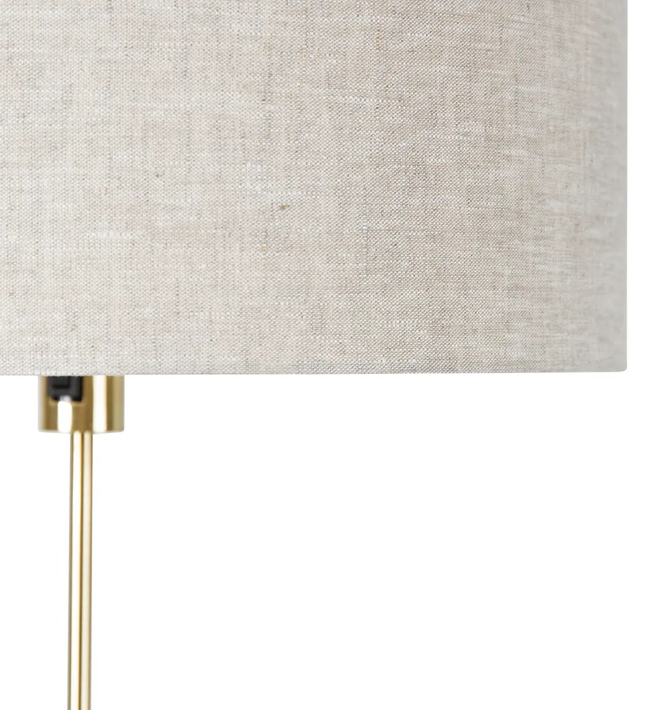 Lampada da terra regolabile oro con paralume grigio chiaro 50 cm - Parte