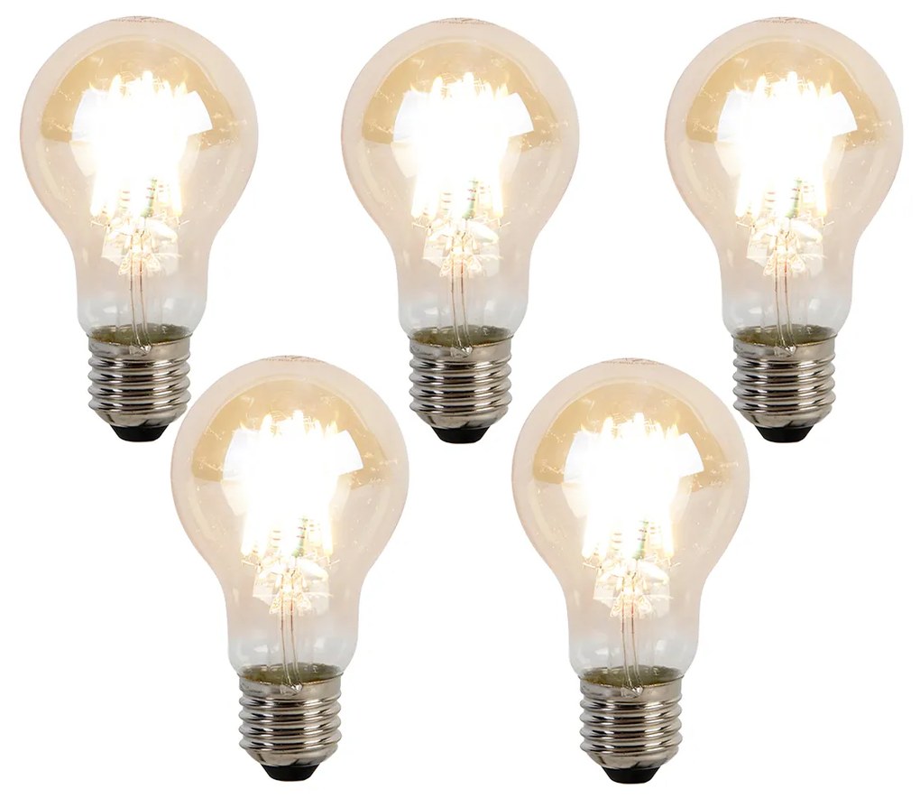 Set di 5 lampadine LED dimmerabili E27 Kelvin A60 Goldline 8W 806lm 2000-2700K