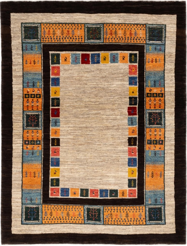 Loribaft Tappeto 200x150 Beige (Iran) Annodato A Mano